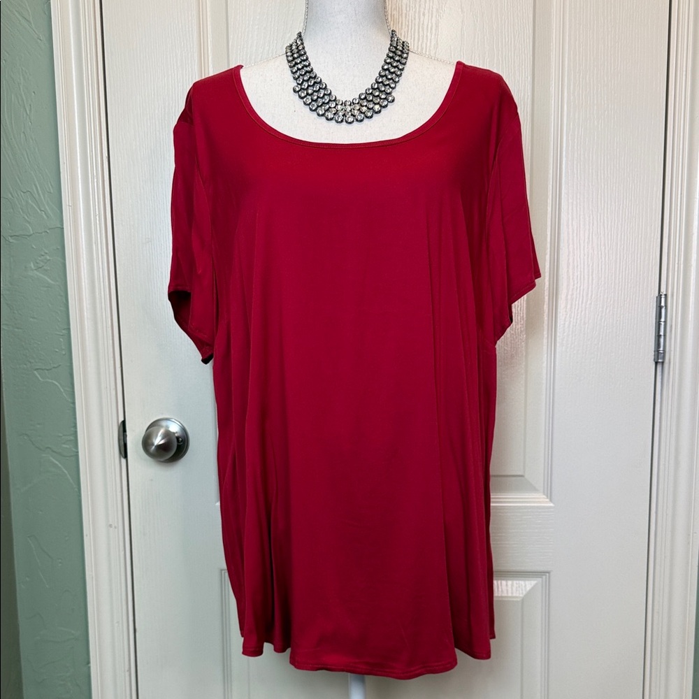 NEW Torrid Abbey Red Short Sleeve Challis Blouse size 2X